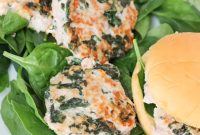 Feta & Spinach Turkey Burgers with Garlic Yogurt Sauce