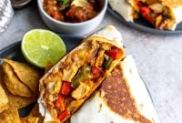 Chicken Fajita Wrap Recipe with Sizzling Peppers and Onions
