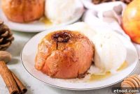 Warm Cinnamon Baked Apples with Caramel Drizzle