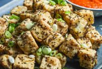 Crispy Air Fryer Tofu Coated with Chia Seeds for Extra Crunch