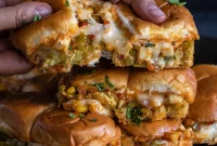 Schezwan Paneer Sliders with Melty Cheese and Tangy Sauce