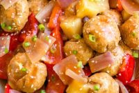 Slow Cooker Sweet and Sour Chicken Meatballs (Whole30, Paleo, GF)
