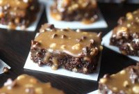 Salted Caramel Crunch Brownies with Chocolate Swirls