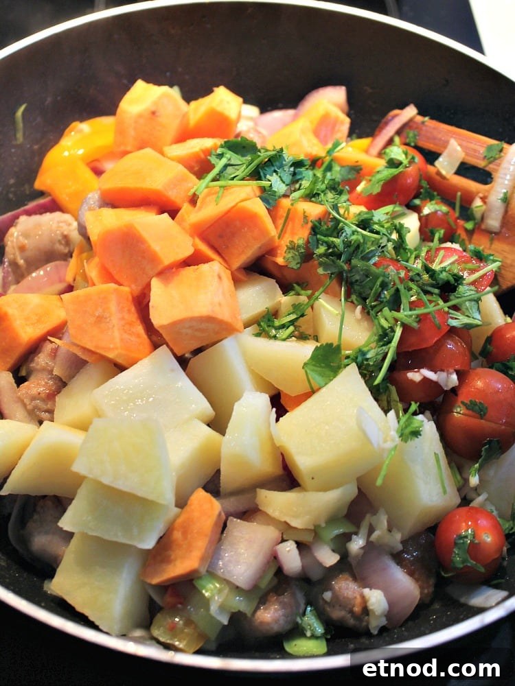 One-Pan Sausage and Roasted Sweet Potato Dinner 7 Sausage and Sweet Potato Dinner close-up
