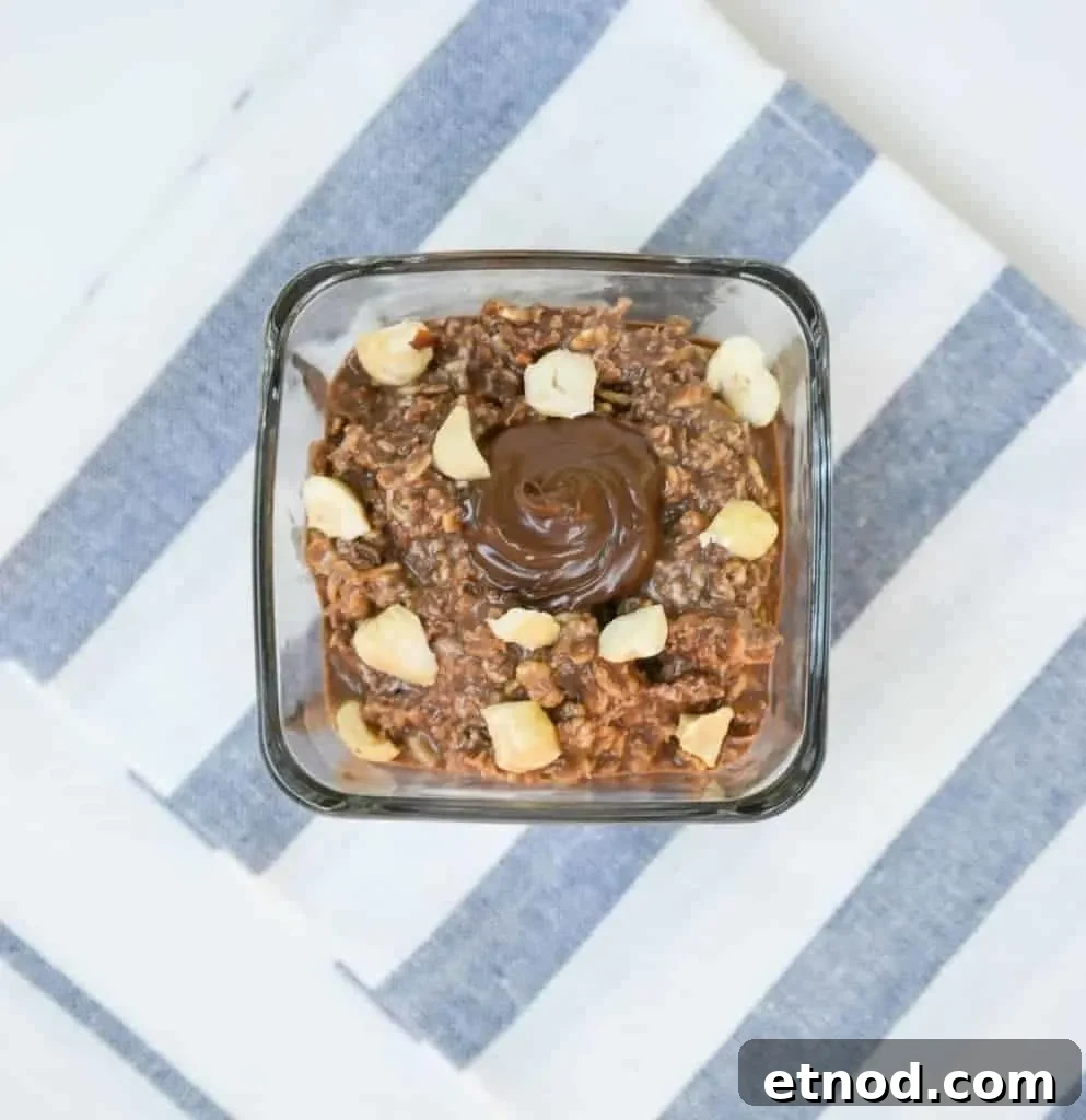 Chocolate Hazelnut Overnight Oats for Quick Breakfast 3 Nutella Overnight Oats from What The Fork Food Blog