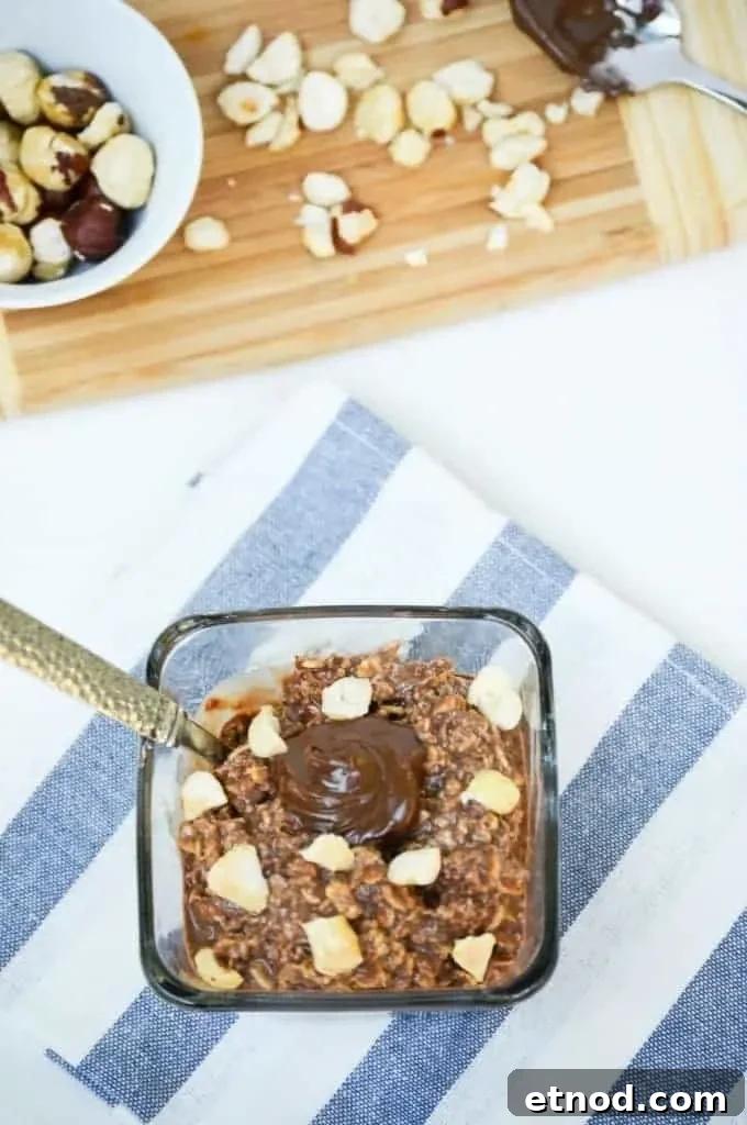 Chocolate Hazelnut Overnight Oats for Quick Breakfast 4 Nutella Overnight Oats from What The Fork Food Blog
