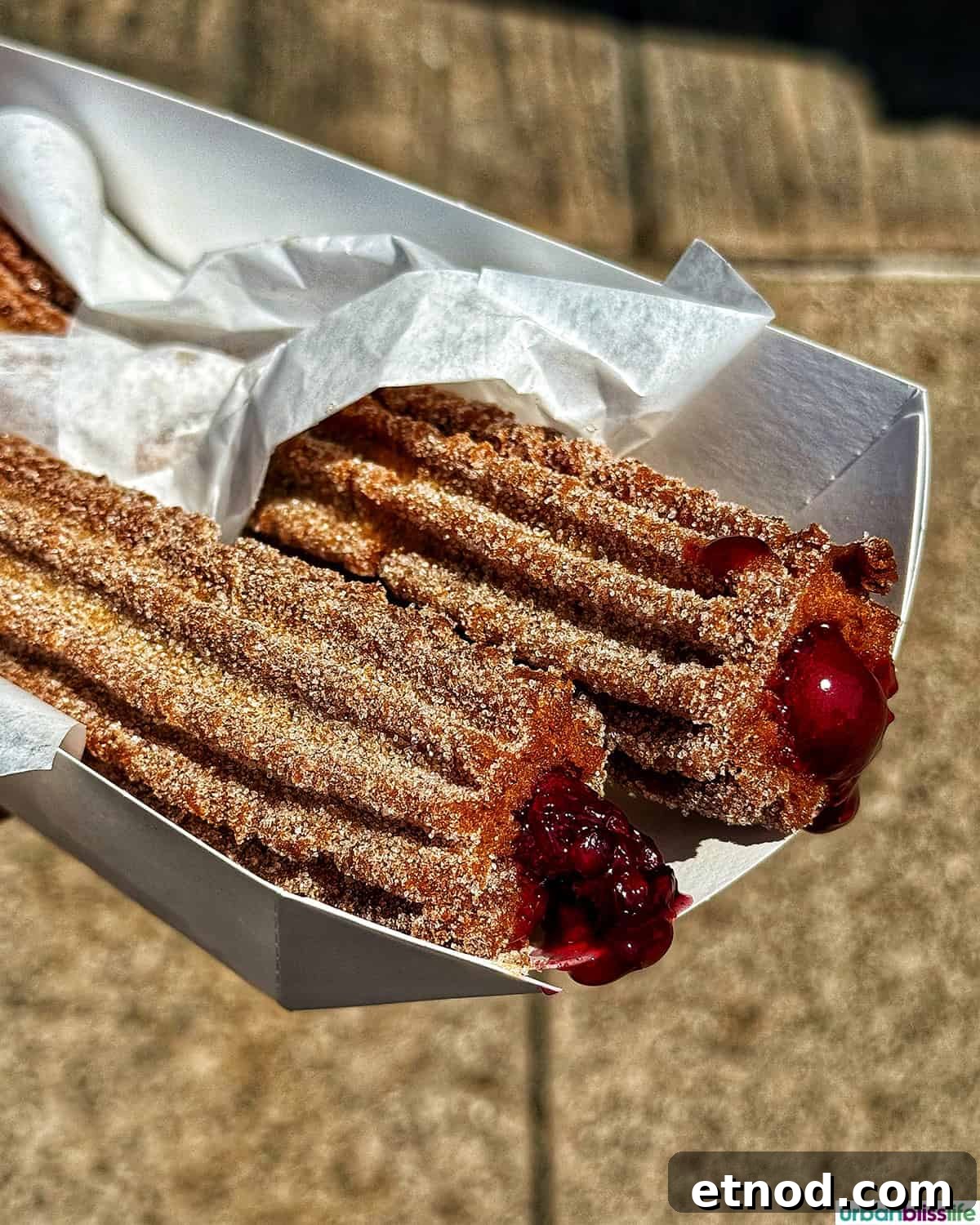 Knott's Berry Farm Boysenberry Food Trail: Must-Try Treats Guide 11 boysenberry stuffed churros.