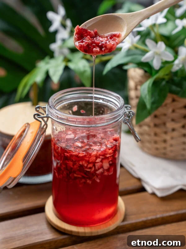 Make Tamarind Syrup at Home: Sweet-Tart Recipe & Uses 11 Strawberry cheong (Korean fruit syrup) with little chunks of strawberries.