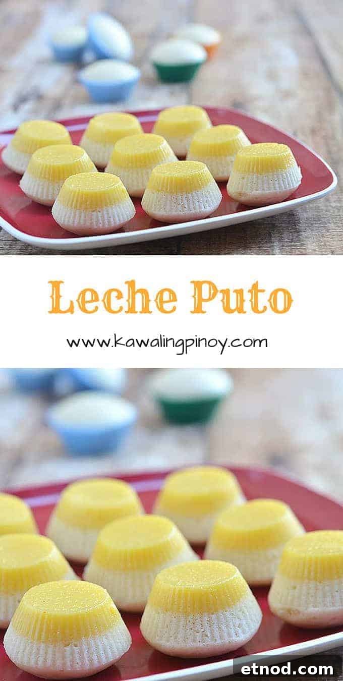 Leche Puto is a Filipino dessert combining two favorites (leche flan and puto) into one delectable treat