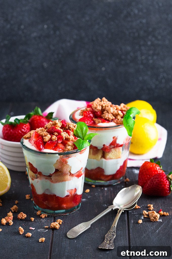 This easy, no bake Strawberry and Lemon Parfaits are ready in 5 minutes, perfect for breakfast or a quick treat and are full of amazing flavours!