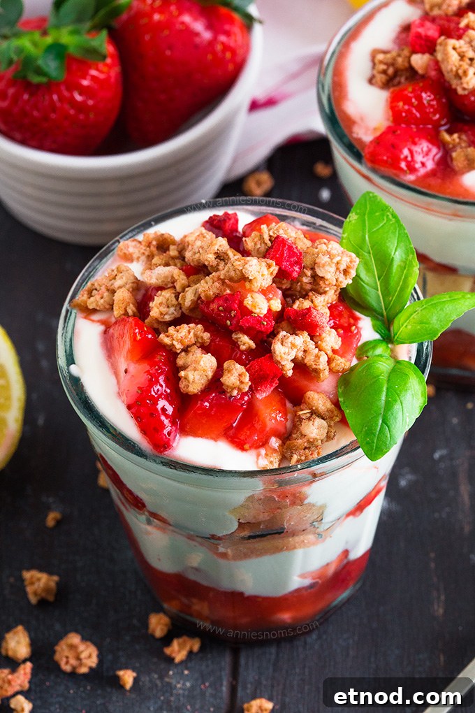 This easy, no bake Strawberry and Lemon Parfaits are ready in 5 minutes, perfect for breakfast or a quick treat and are full of amazing flavours!