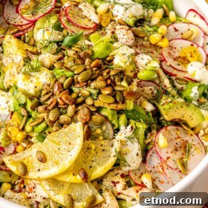 Charred Corn Edamame Salad with Creamy Citrus Dressing - Olivia Adriance