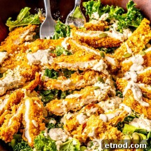 Cashew Caesar Salad with Crispy Chicken - Olivia Adriance