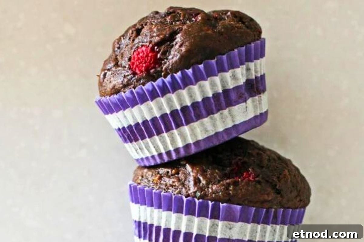 16 Classic Muffin Recipes You’ll Make Again and Again 6 Dark Chocolate Raspberry Banana Muffin