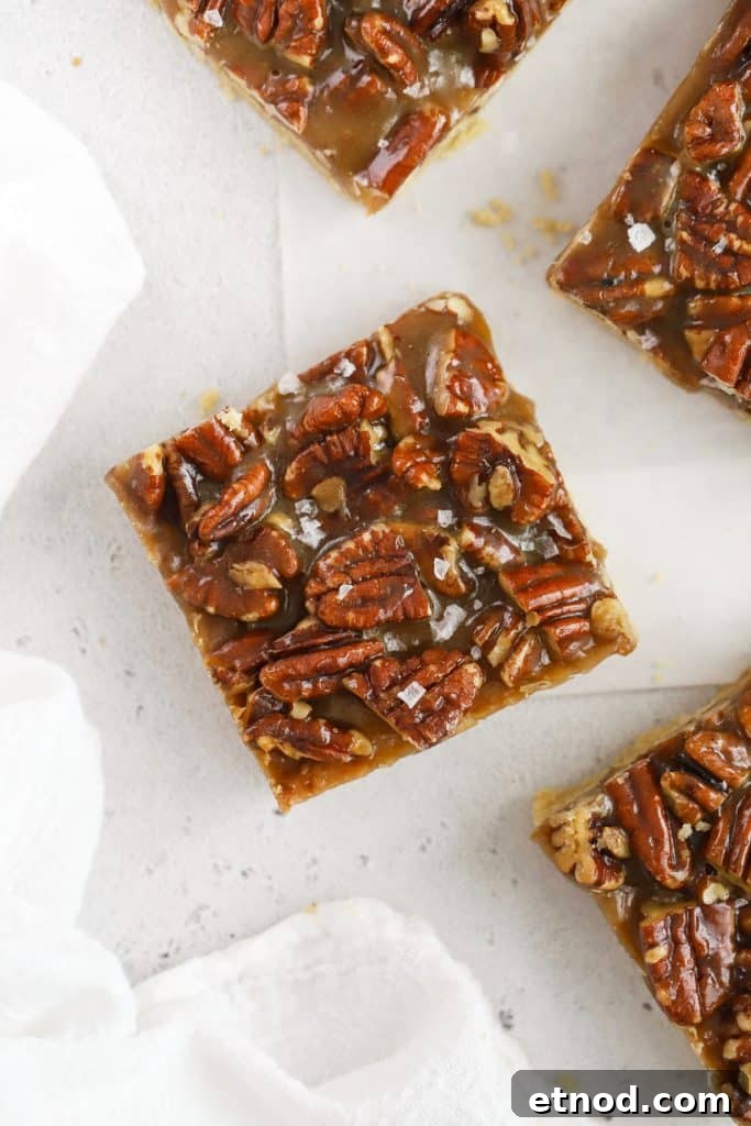 Decadent Peanut Butter Pie (Gluten-Free Recipe) 11 Gluten-Free Caramel Pecan Pie Bars cut into squares