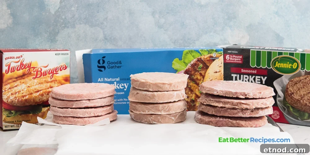Low-Carb Lettuce-Wrapped Turkey Burgers from the Air Fryer 2 different brands of frozen turkey patties