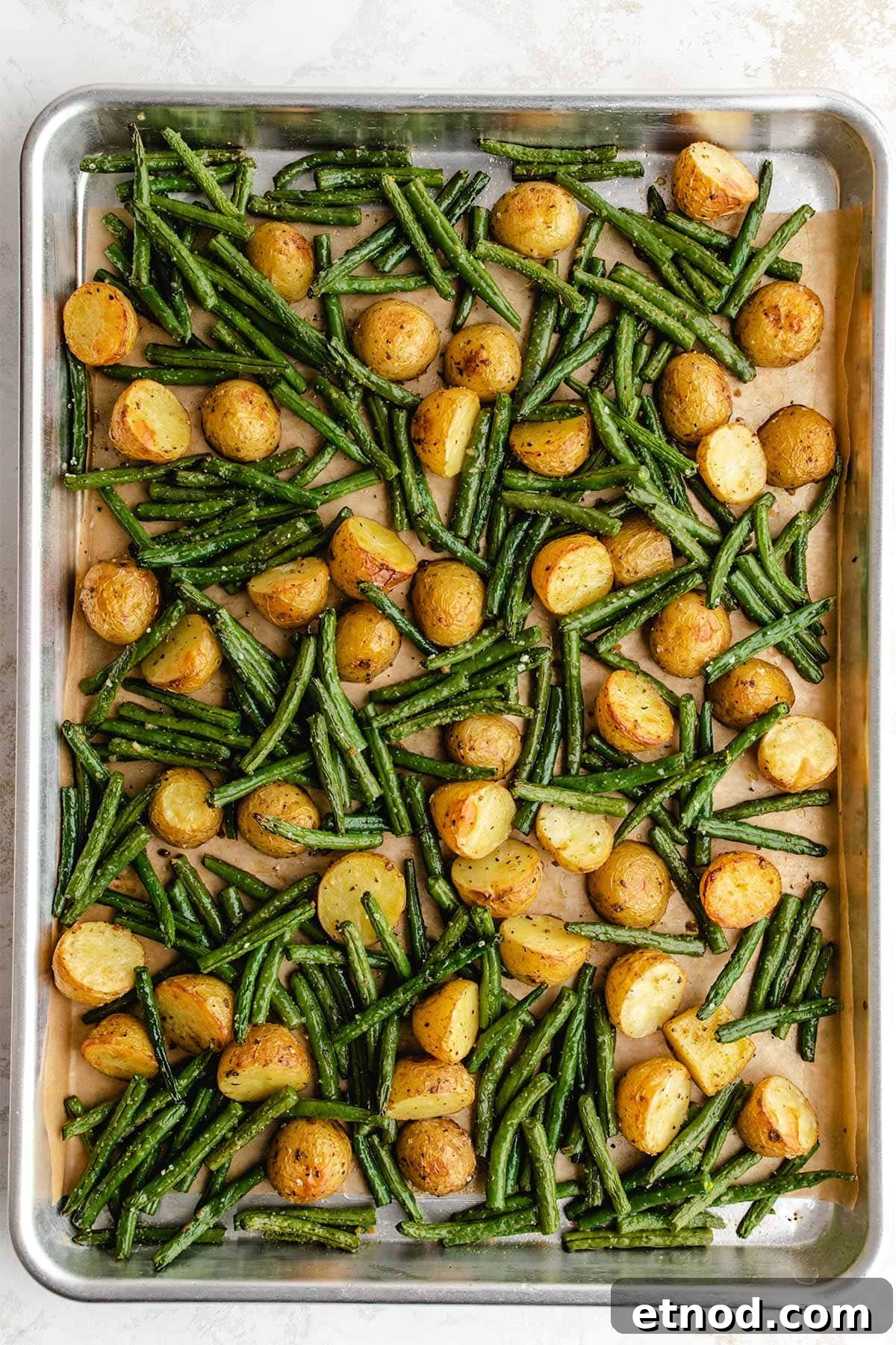 31 Delicious Side Dishes for Ham That Complete Any Dinner 14 Roasted Potatoes and Green Beans