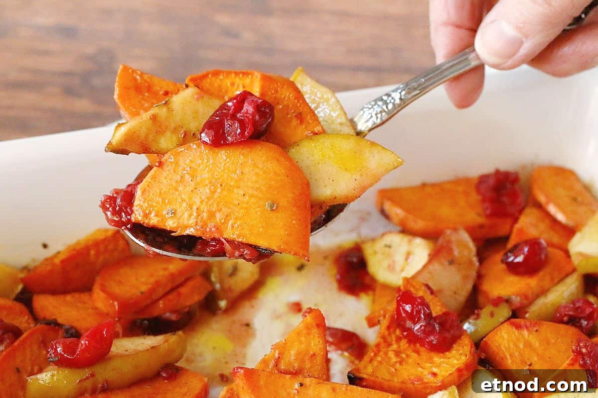 31 Delicious Side Dishes for Ham That Complete Any Dinner 10 Roasted Sweet Potatoes with Apples and Cranberries
