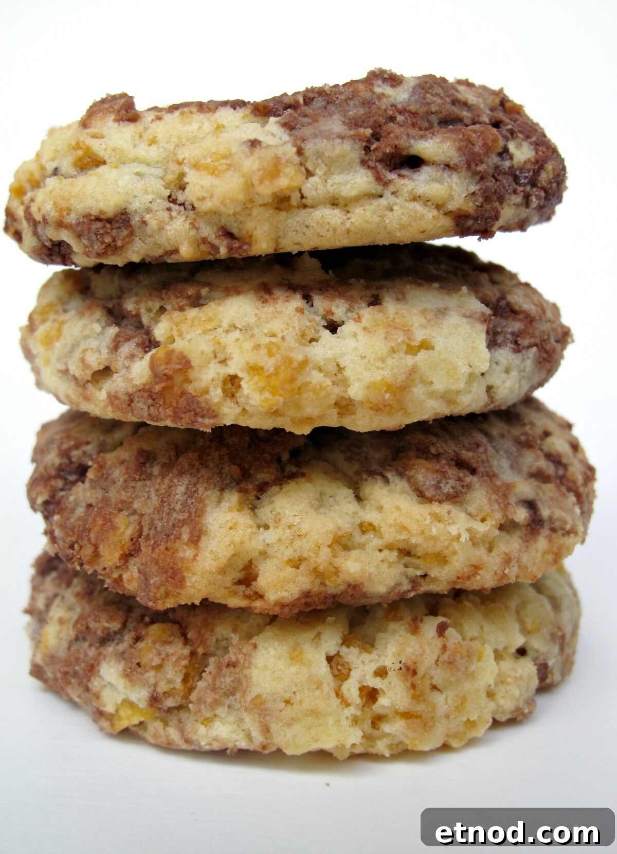 Special Order Cereal Cookies- Captain Crunch? Frosted Flakes? Cocoa Puffs? Customize these cookies with your favorite breakfast cereal! | The Monday Box Stack of thick Special Order Cereal Cookies.