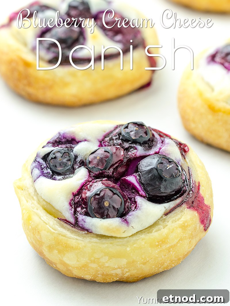 Blueberry Cream Cheese Danish Recipe — Flaky Homemade Pastry 2 Blueberry Cream Cheese Danish