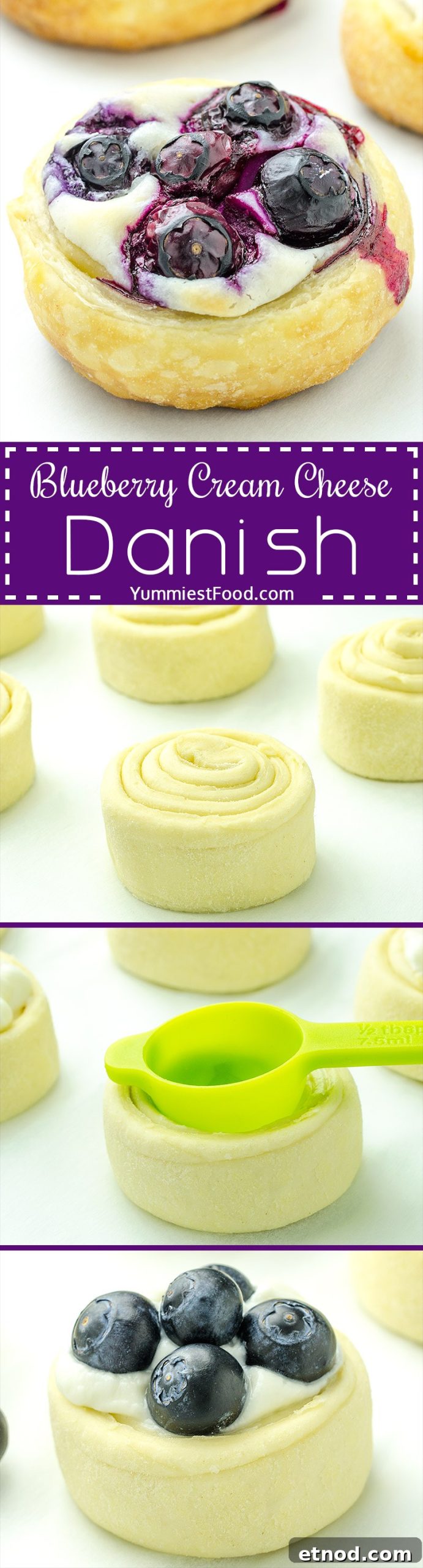 Blueberry Cream Cheese Danish Recipe — Flaky Homemade Pastry 10 Blueberry Cream Cheese Danish - This recipe is right choice for breakfast or dessert. Super simple recipe and the perfect pairing with your coffee.