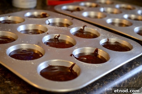Milky Way Candy Brownie Cups: Gooey Chocolate Caramel Treats 2 milky way brownie cups - tins