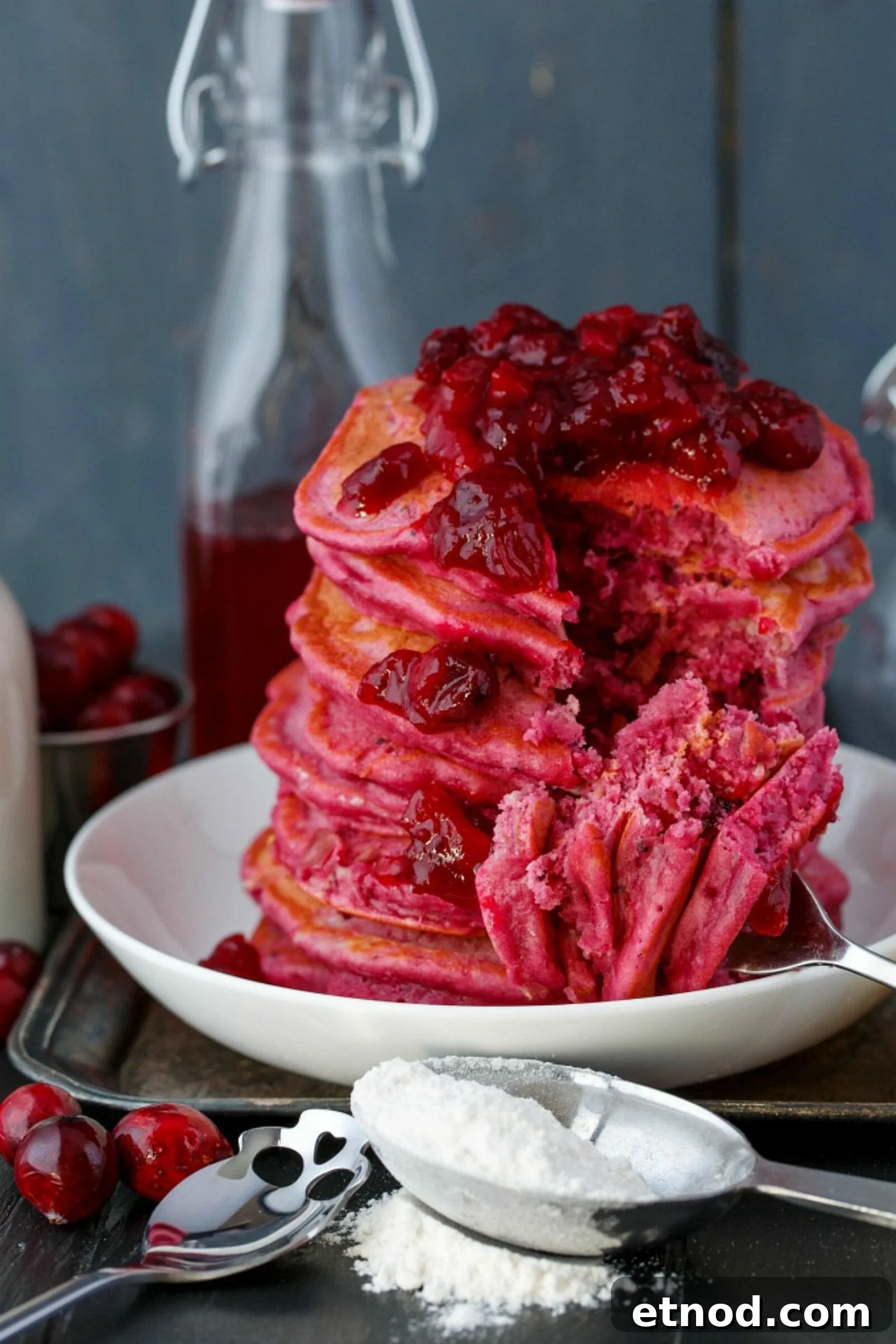 Cranberry Sauce Pancakes: Quick Recipe for Leftover Cranberries 4 clean out your fridge with these leftover cranberry sauce pancakes! Super fun, and they can be made using homemade or store-bought batter :)
