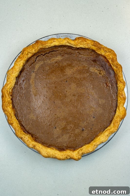 Resting the pie after baking