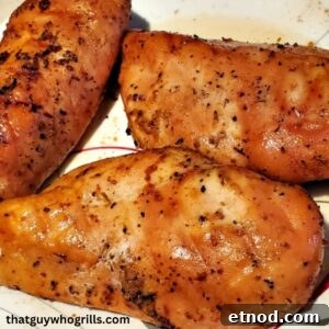 Smoked Chicken Breasts On Plate