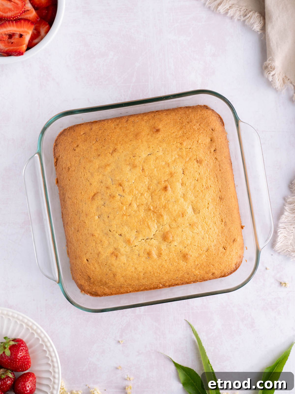Elderflower cake, freshly baked