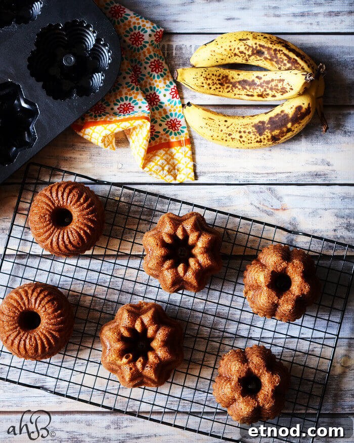 Mini Banana Bundt Cake Recipe: Moist Individual Banana Cakes 3 Mini Banana Bundt Cakes