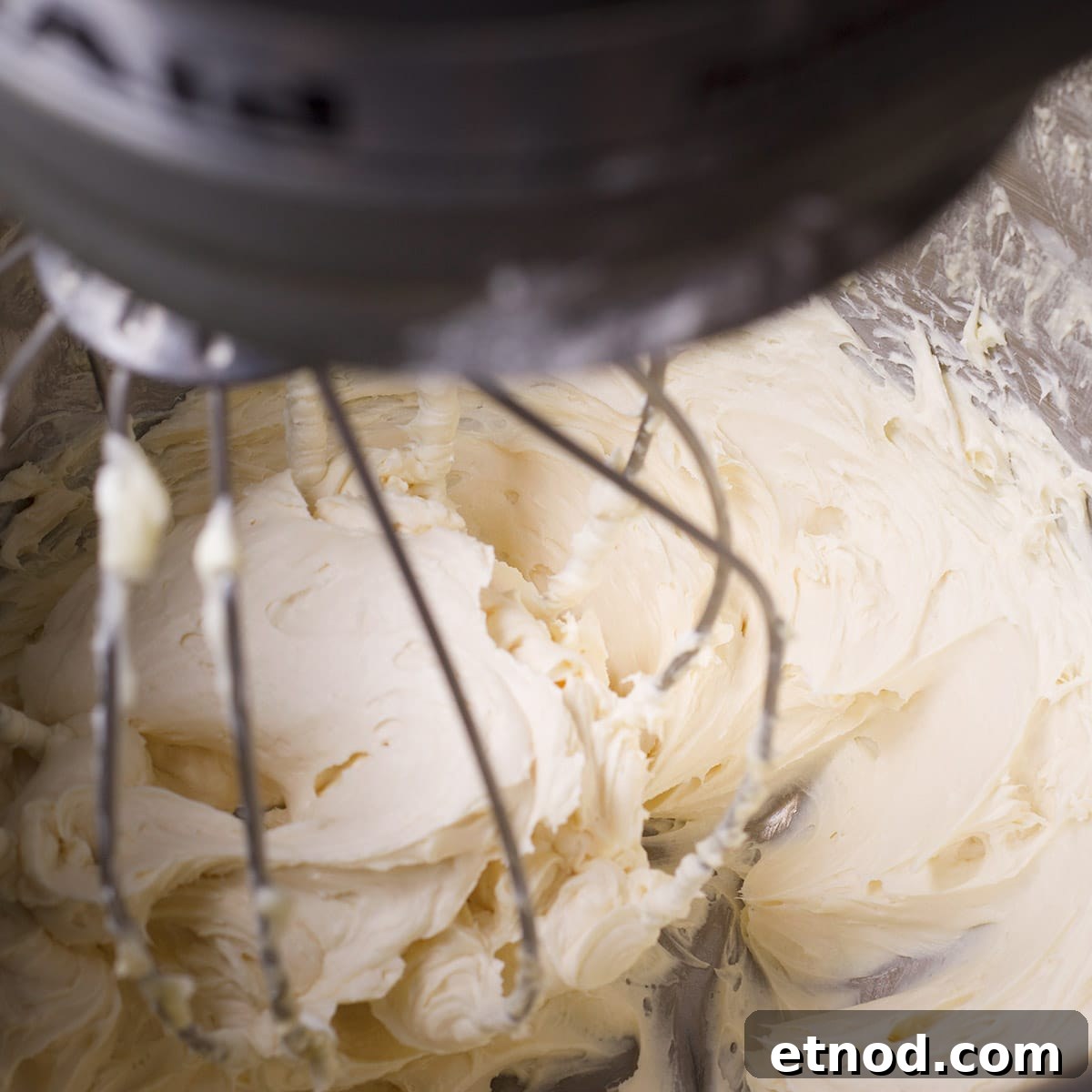 Raspberry Cream Cheese Frosting Recipe for Cakes & Cupcakes 5 Using an electric mixer to beat cream cheese, butter, salt, and vanilla.