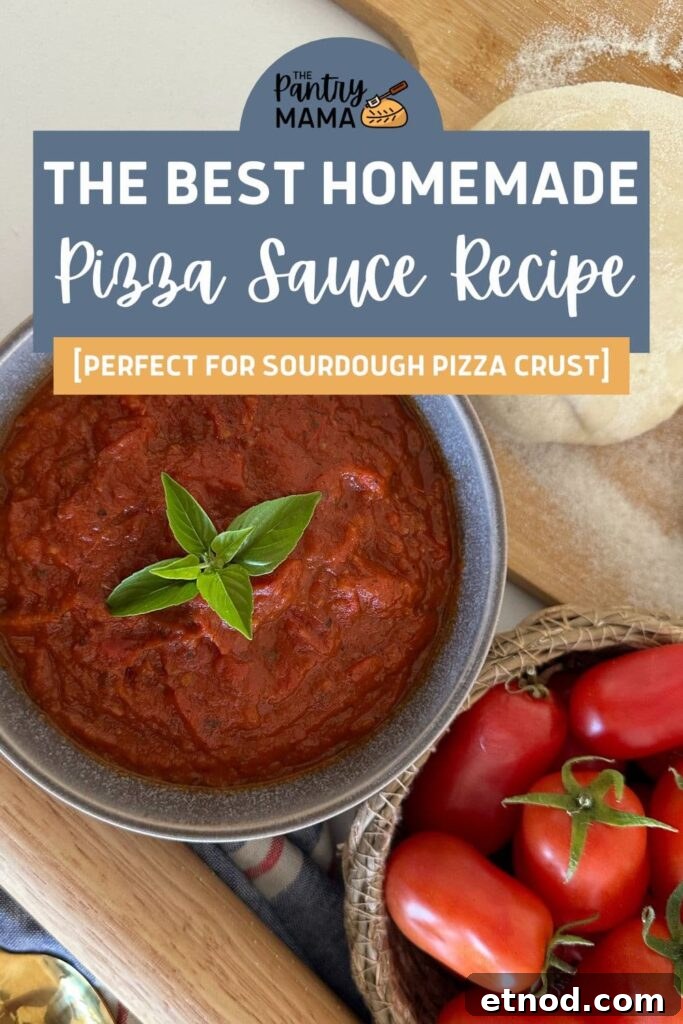 Authentic Homemade Pizza Sauce Recipe for Restaurant-Style Flavor 14 BEST HOMEMADE PIZZA SAUCE RECIPE - PINTEREST IMAGE