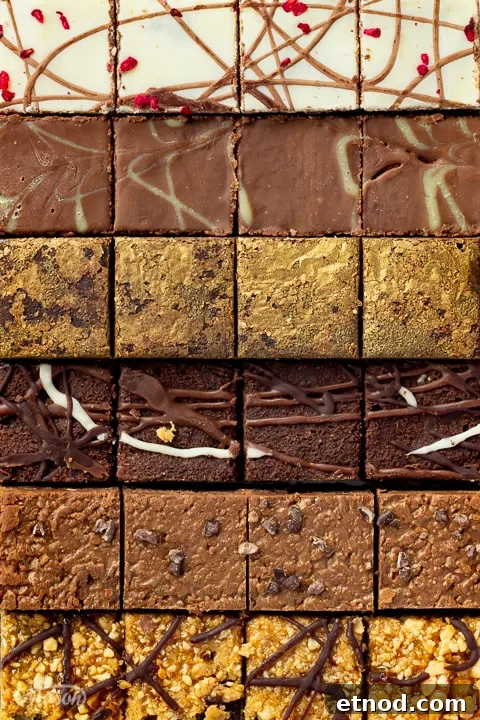 Close up of the tops of all 6 Bad Brownie brownie bites