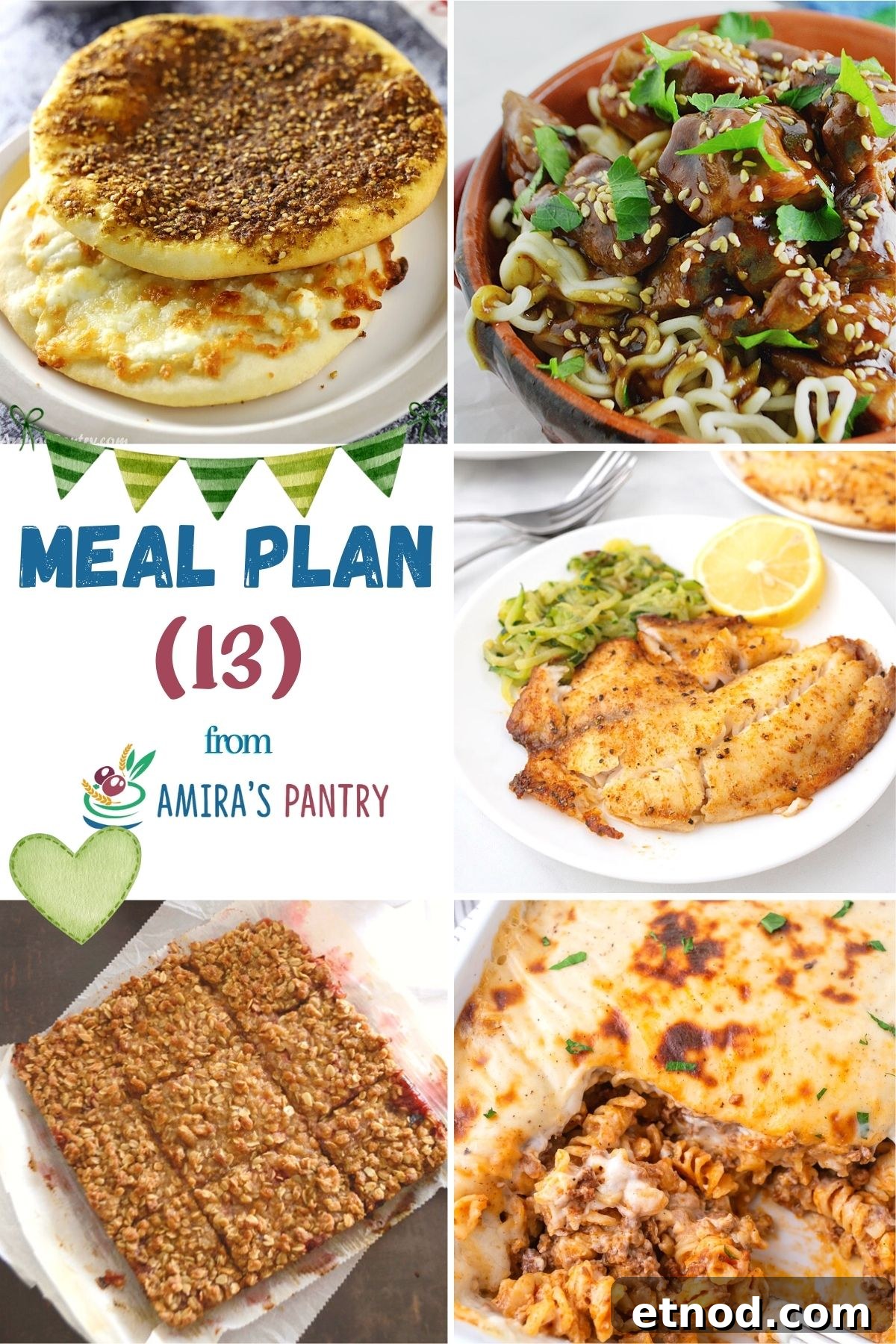 A collage of images from this week's meal plan.