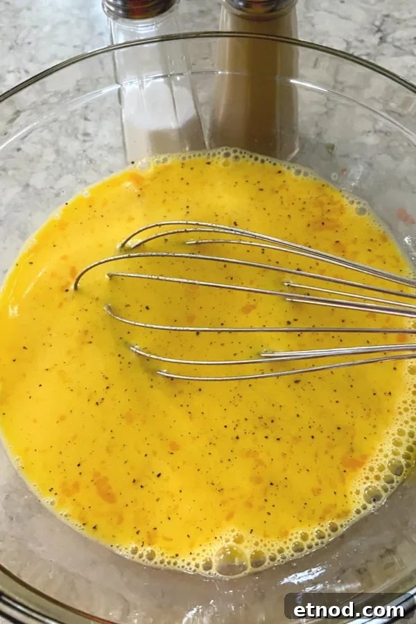 eggs whisked