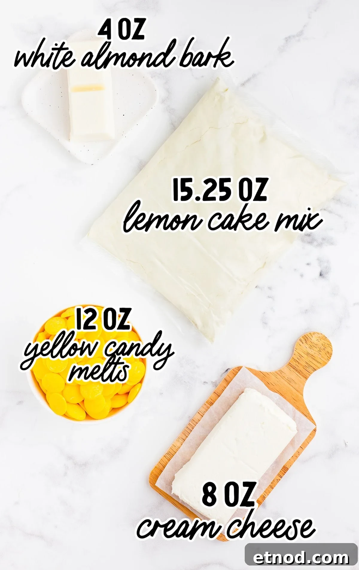 Mini Lemon Cheesecake Bites: Creamy No-Bake Dessert Recipe 3 Lemon Cheesecake Bites raw ingredients that are labeled