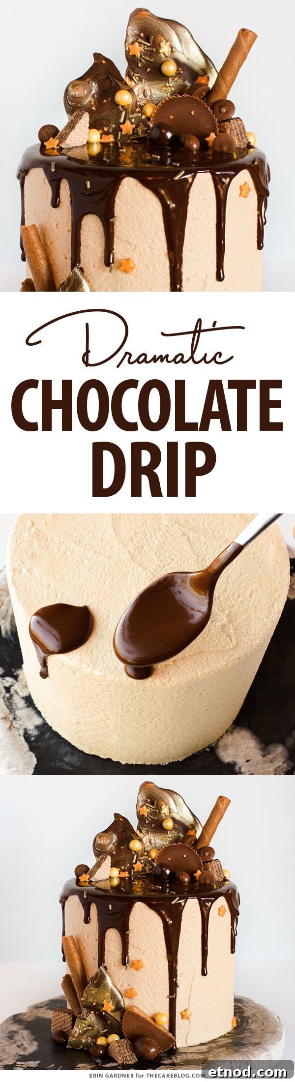 How to Make a Dripping Chocolate Cake with Ganache Finish 2 How to make a drippy ganache cake | Erin Gardner for TheCakeBlog.com