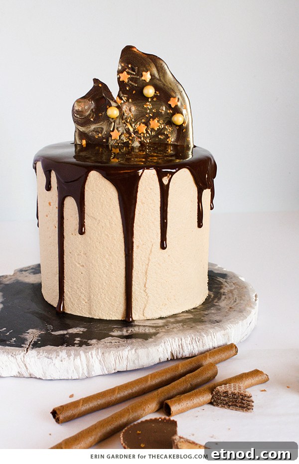 How to Make a Dripping Chocolate Cake with Ganache Finish 13 How to make a drippy chocolate cake | Erin Gardner for TheCakeBlog.com