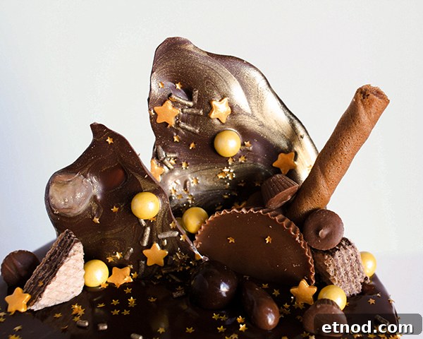 How to Make a Dripping Chocolate Cake with Ganache Finish 14 How to make a drippy chocolate cake | Erin Gardner for TheCakeBlog.com