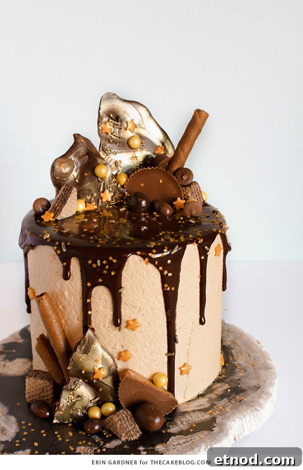 How to Make a Dripping Chocolate Cake with Ganache Finish 15 How to make a drippy chocolate cake | Erin Gardner for TheCakeBlog.com