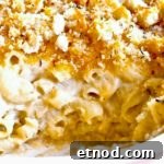 Almost Zov’s Mac and Cheese Recipe for Creamy, Tangy Flavor 8 Macaroni and Cheese in a casserole dish