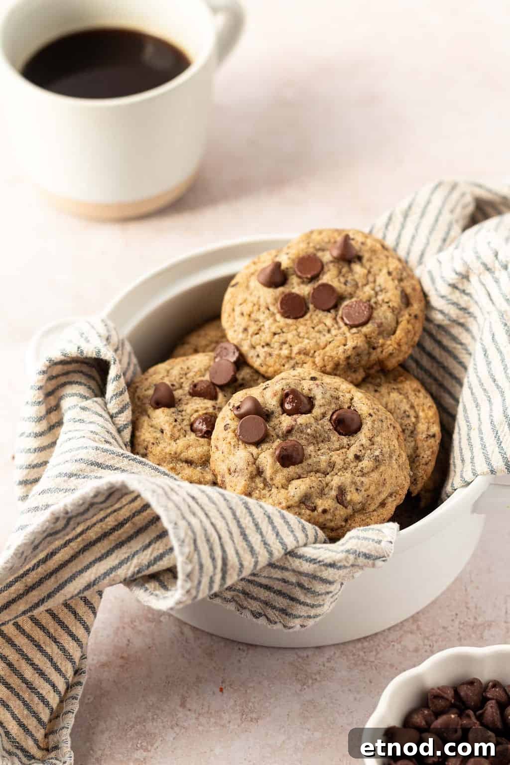 Chocolate chip cookies with espresso.