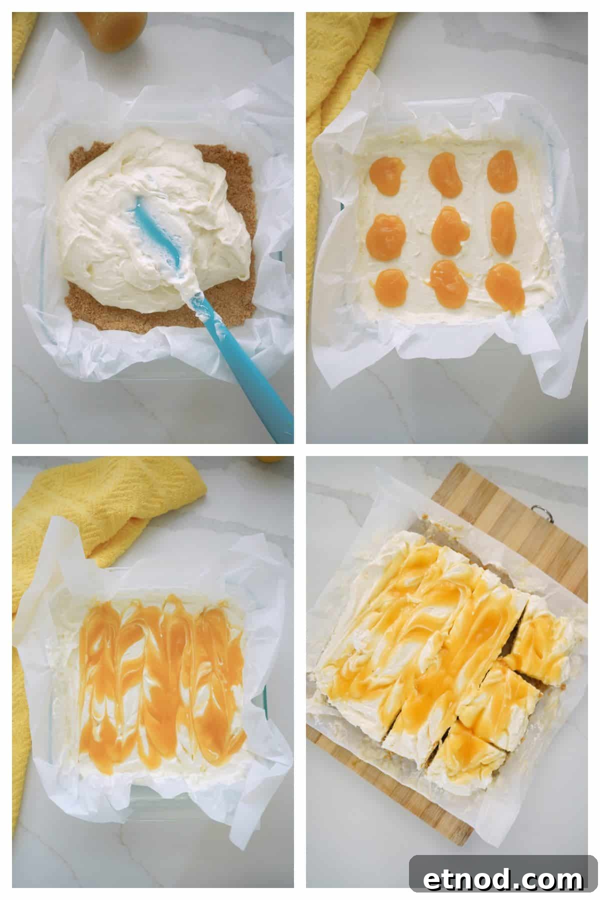 Limoncello Cheesecake Bars (No-Bake) 6 how to make limoncello cheesecake bars process 2