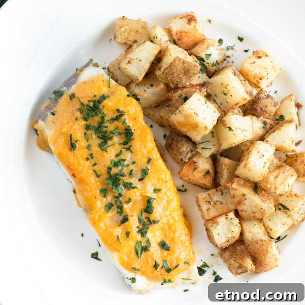 Parmesan Lemon Herb Roasted Potatoes with LoveTheWild's Fantastic Fish Dinner | cakenknife.com #sponsored #healthy #yummy