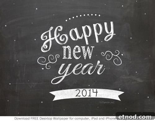 January 2014 wallpaper Happy New Year Chalkboard Background