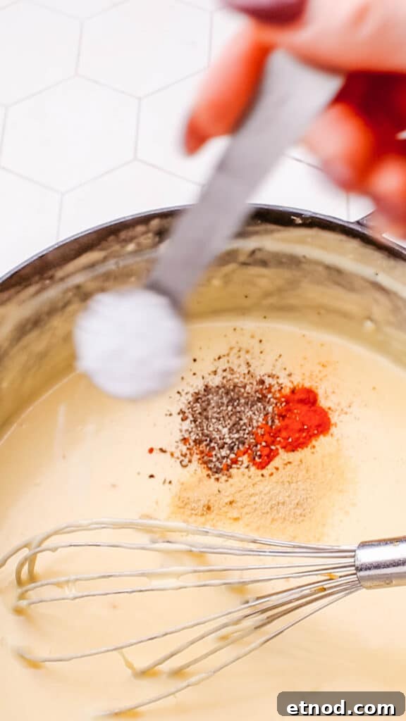 Seasoning cheddar cheese sauce for macaroni and cheese.