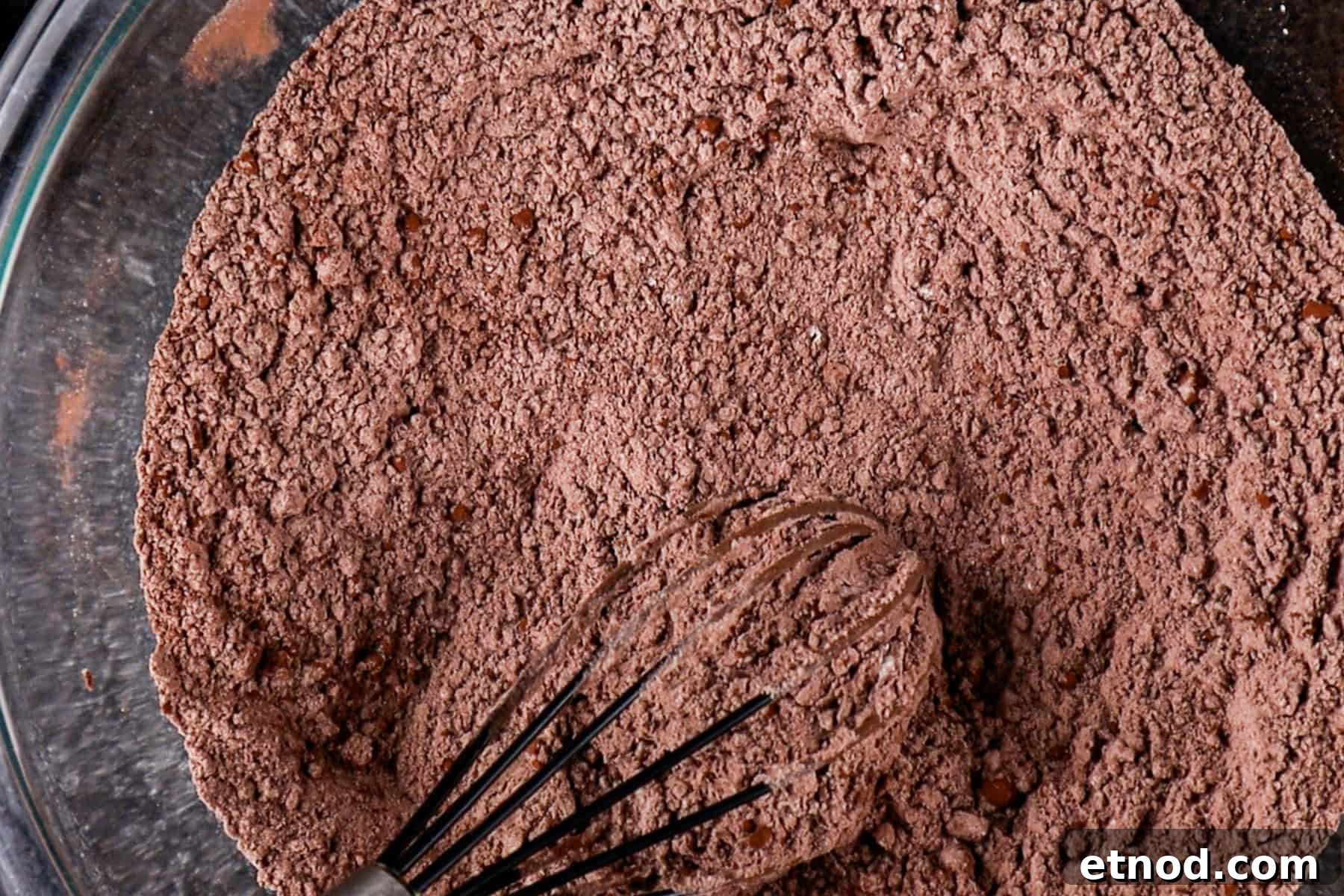 Dry ingredients for the cookies were whisked together in a glass bowl.