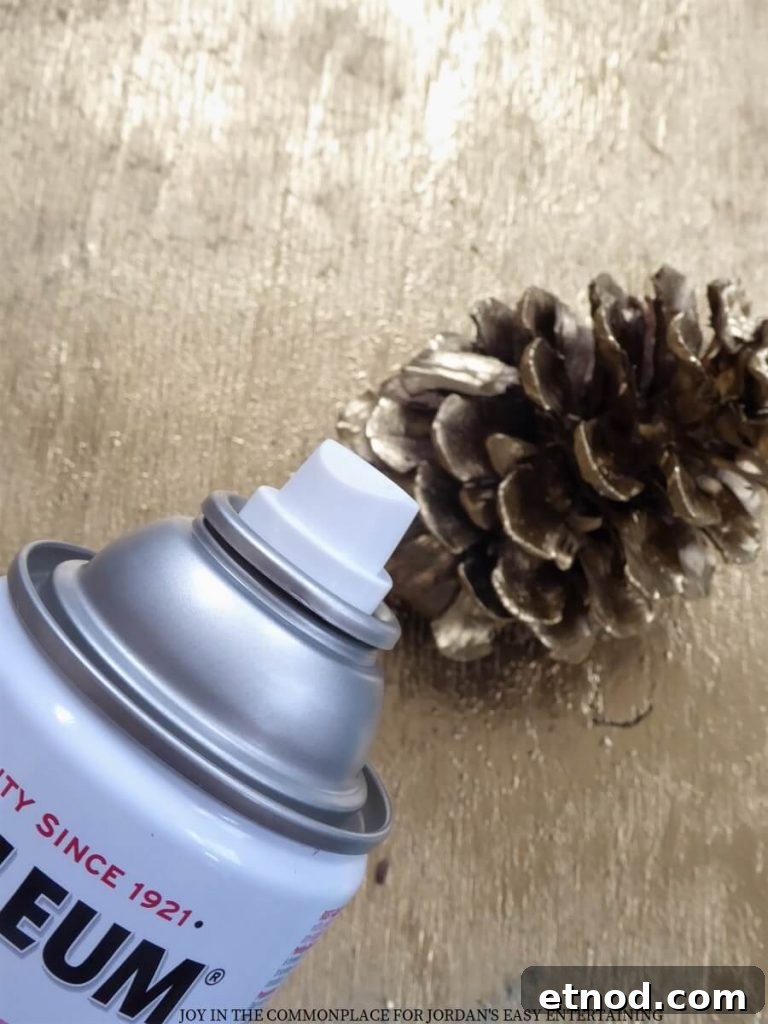 DIY Snow Covered Pine Cone Ornament