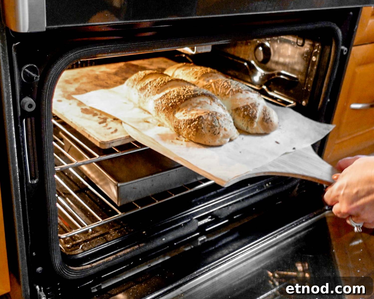 Crusty Italian Herb Cheese Bread — Same-Day or Overnight Recipe 12 Bake until golden brown and inside of the loaf measures 200ºF.